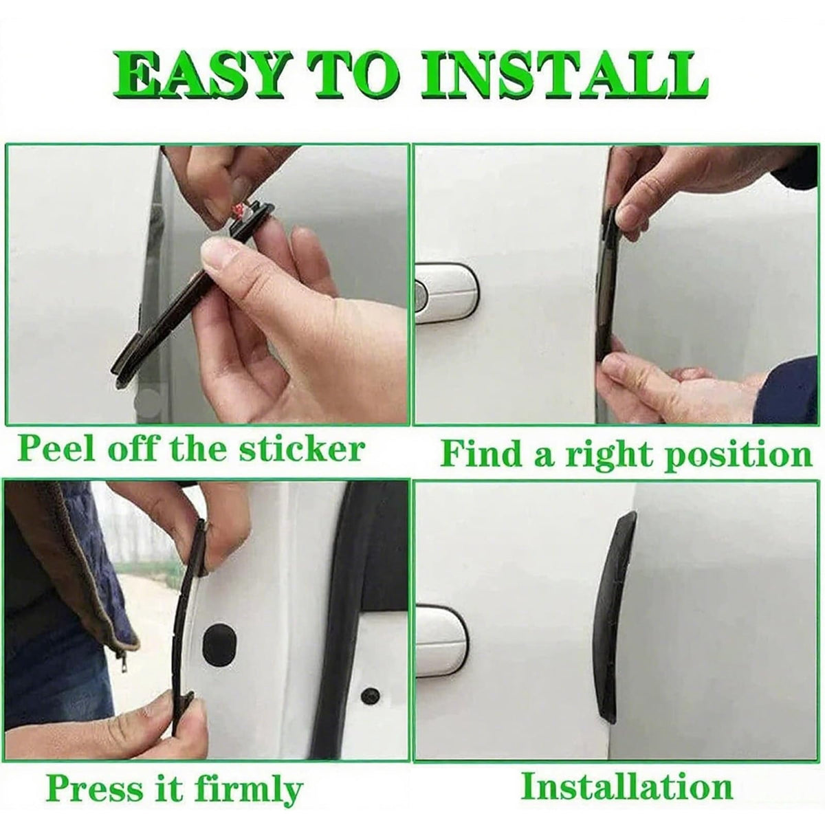 Adhesive Door Edge Guards in EVA Foam, Black, Set of 4 - Image 6