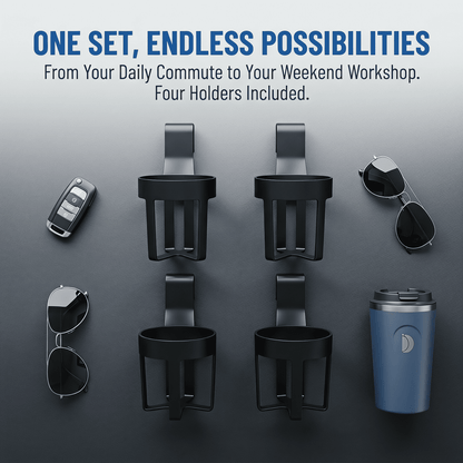 Clip-On Car Cup Holders with Container Hook, 5.5 Inches, 4 Pack - Image 4