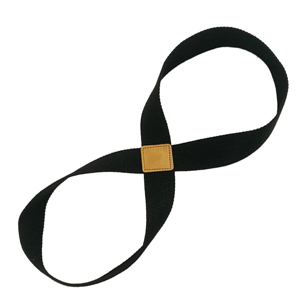 Cotton Stretching Strap for Yoga and Pilates, 50 by 3.8 cm, Black