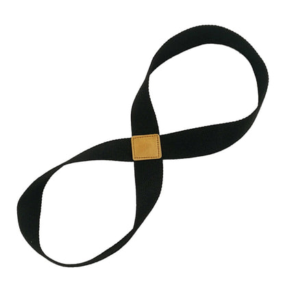 Cotton Stretching Strap for Yoga and Pilates, 50 by 3.8 cm, Black