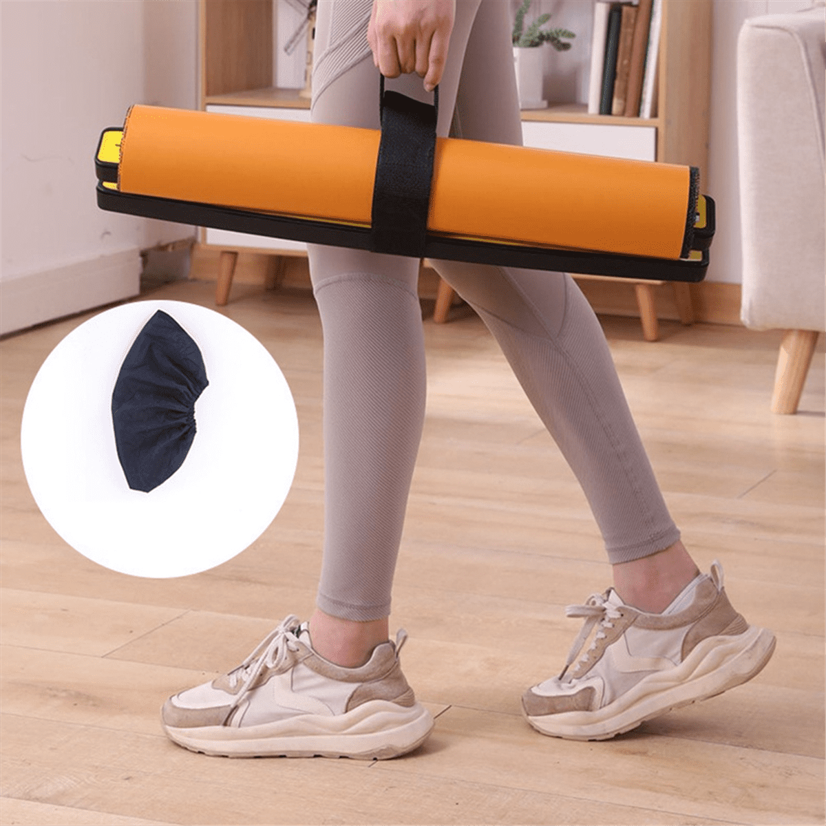 Slide Board for Skating and Core Training, 140 cm, with Shoe Covers - Image 3