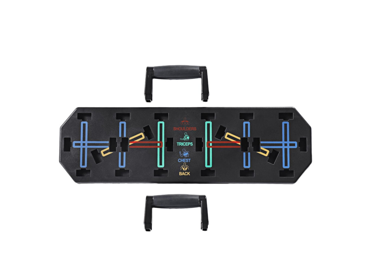 Ten-in-One Push-Up Board System with Colour-Coded Hand Positions