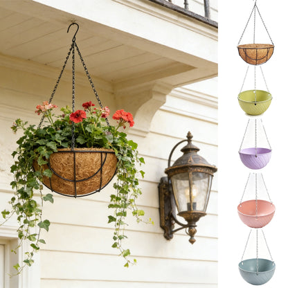 Hanging Iron Planter with Chain and Drainage Plug, 5.91 Inches - Image 2