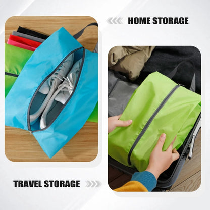 Zippered Travel Shoe Bags in Six Colours, 16.5 Inches, Set of 6 - Image 2