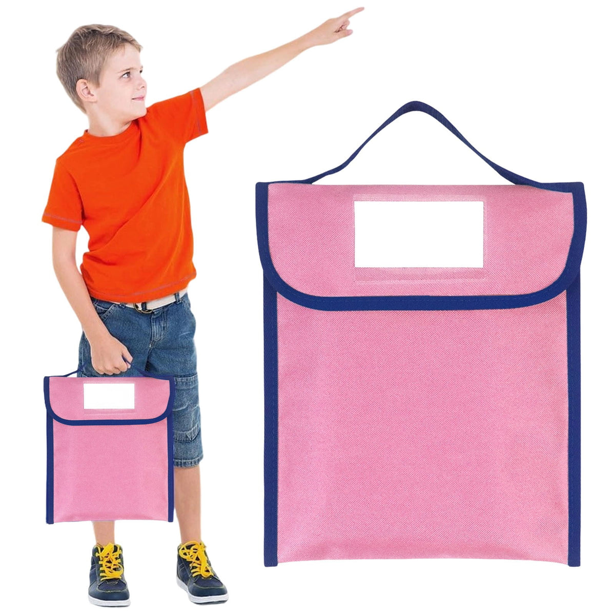 Nylon Document and Book Pouch with Carry Handle - Image 2