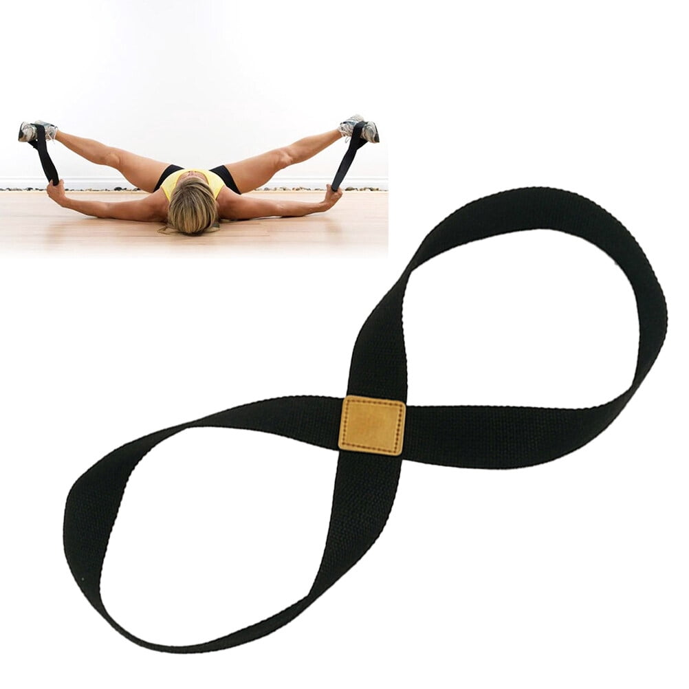 Cotton Stretching Strap for Yoga and Pilates, 50 by 3.8 cm, Black - Image 5