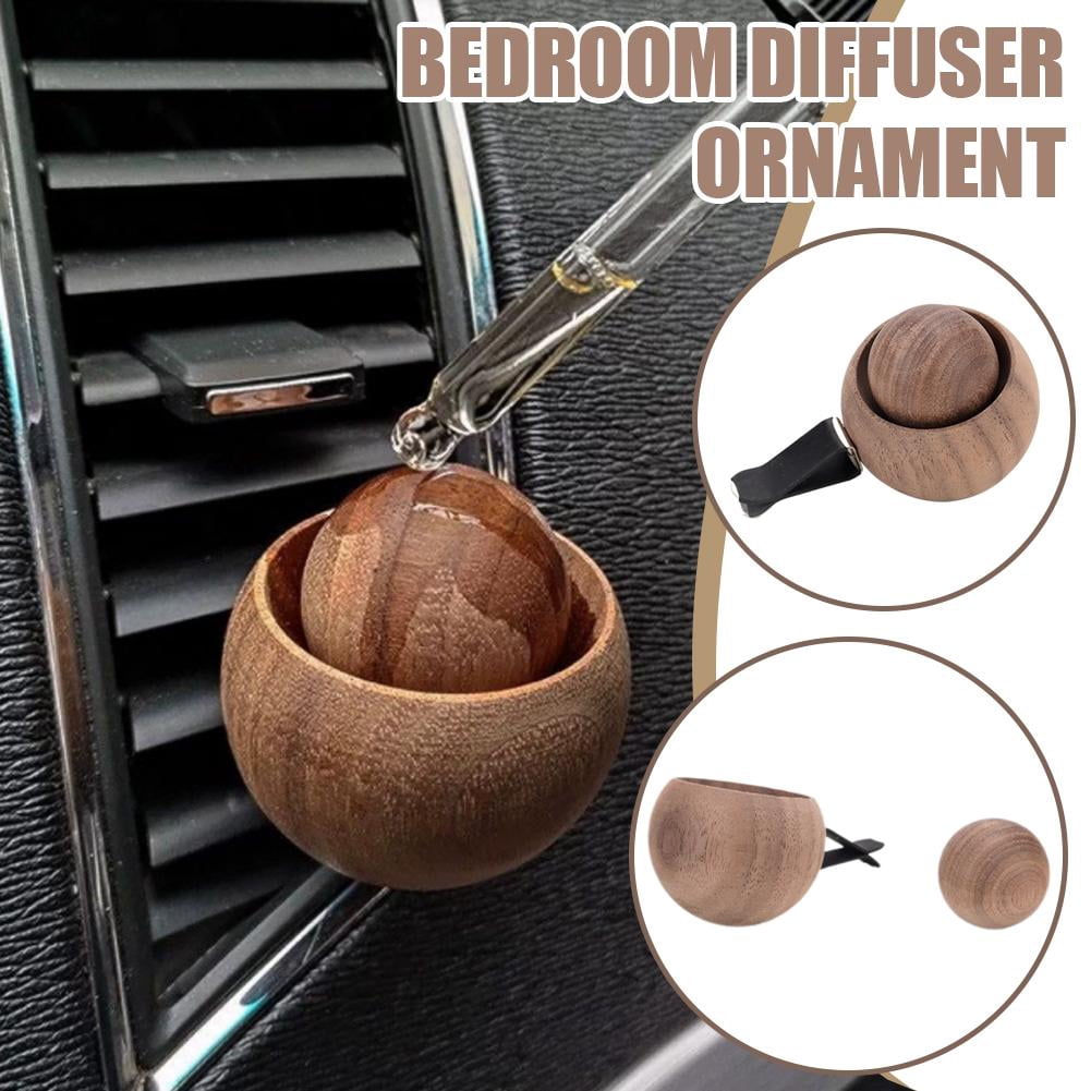 Walnut Wood Vent Clip Diffuser for Essential Oils, Reusable - Image 2