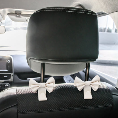 Bow-Shaped Headrest Hooks for Bags in the Car, ABS, Pair - Image 3