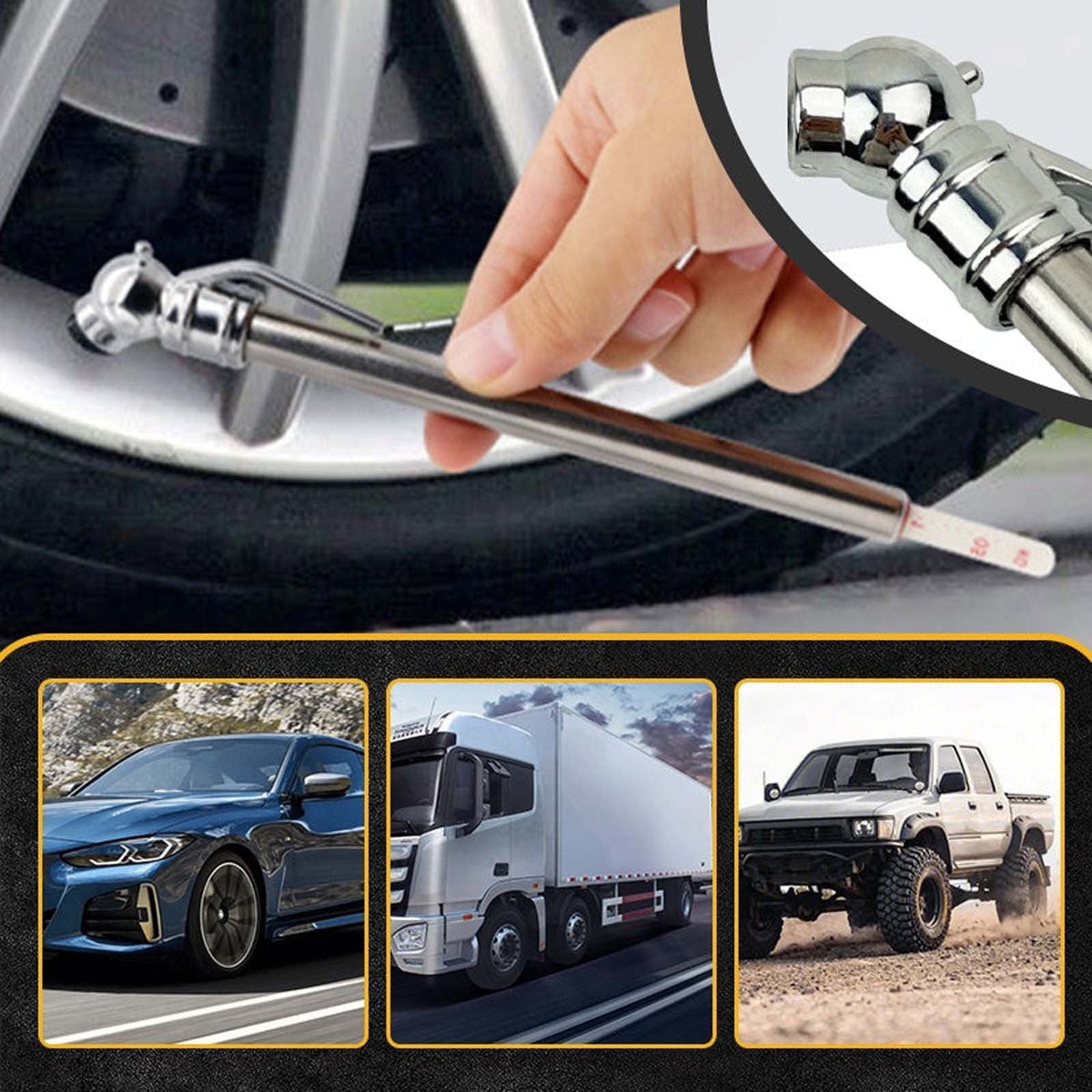Pen-Style Mechanical Tire Pressure Gauge, 0 to 60 PSI, Battery Free - Image 5