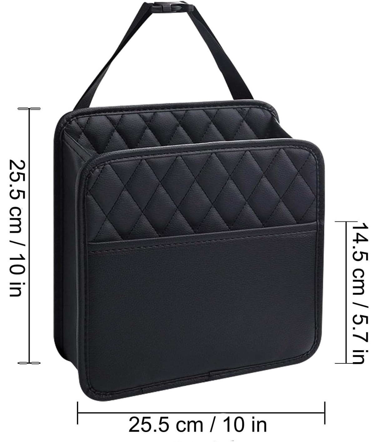 Hanging Back-Seat Car Organiser in Faux Leather, 10 by 10 Inches - Image 2