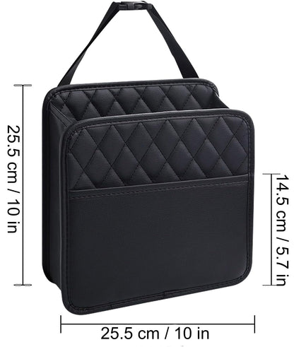 Hanging Back-Seat Car Organiser in Faux Leather, 10 by 10 Inches - Image 2
