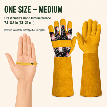 Long Leather Gardening Gloves with Gauntlet Cuff for Rose Pruning - Image 5