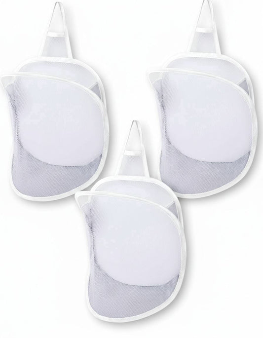 Foldable Hanging Mesh Laundry Bags for Small Spaces, 3 Pack