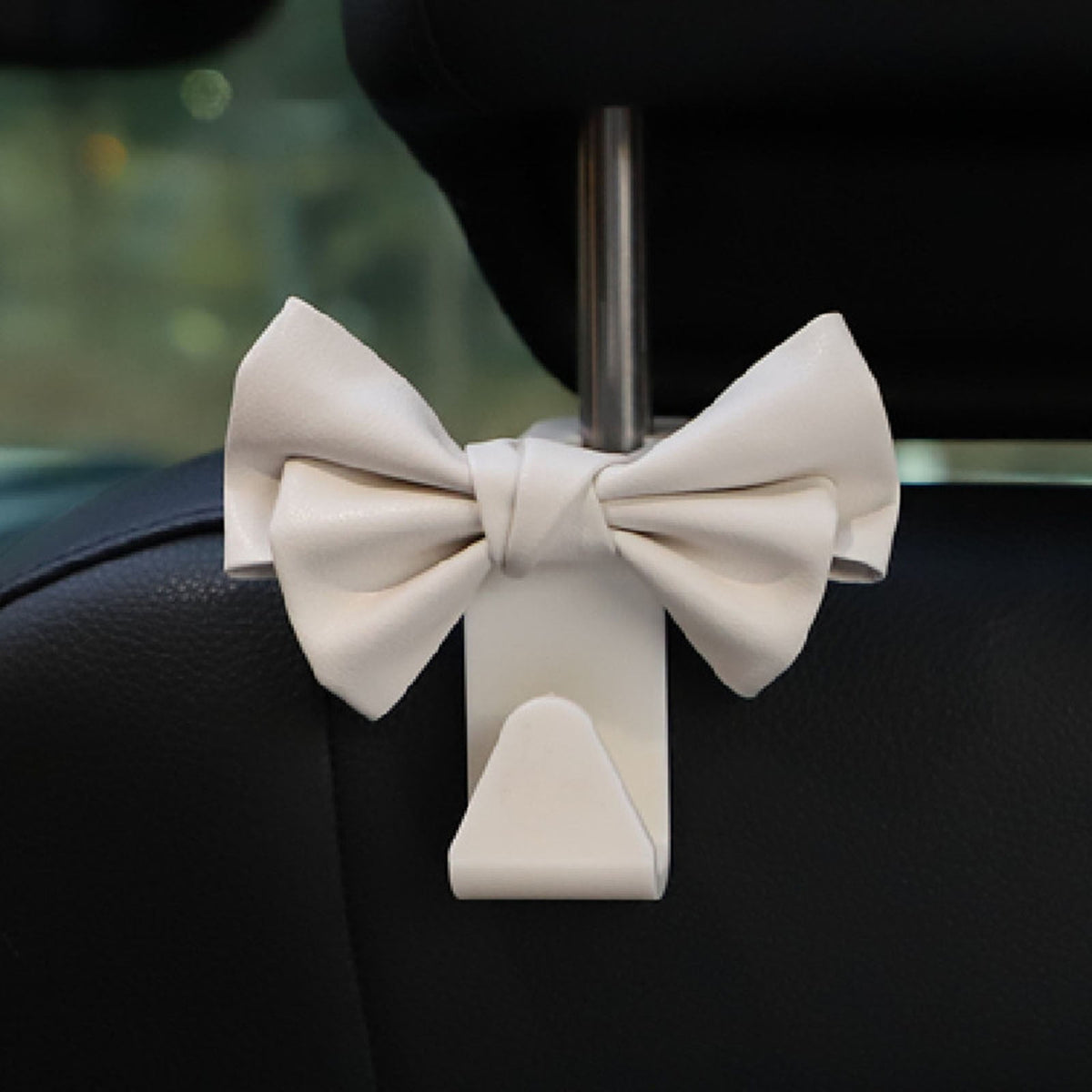 Bow-Shaped Headrest Hooks for Bags in the Car, ABS, Pair - Image 4