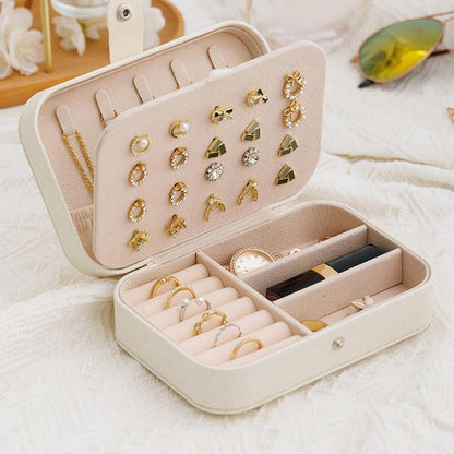 Double-Layer Travel Jewellery Case in PU Leather with Ring Grooves - Image 4