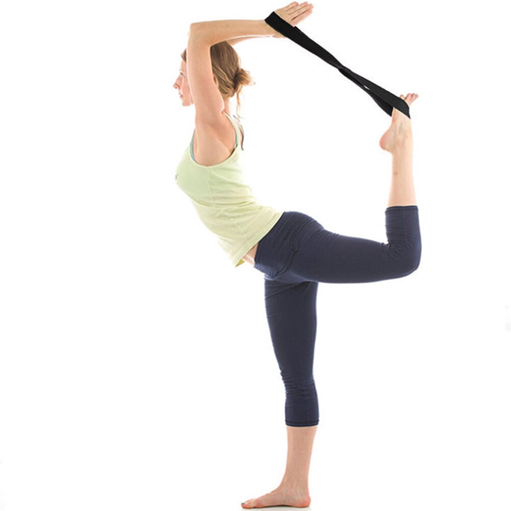 Cotton Stretching Strap for Yoga and Pilates, 50 by 3.8 cm, Black - Image 3