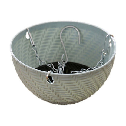 Hanging Iron Planter with Chain and Drainage Plug, 5.91 Inches
