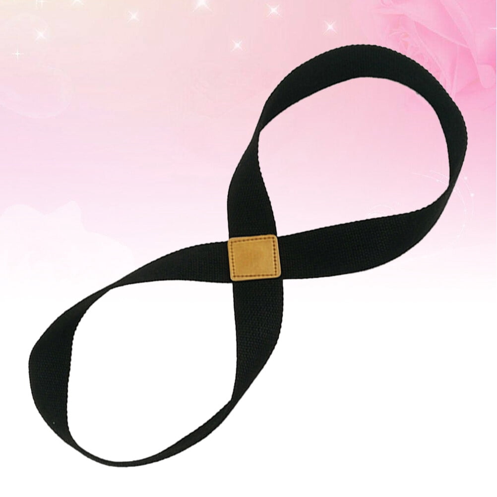 Cotton Stretching Strap for Yoga and Pilates, 50 by 3.8 cm, Black - Image 2
