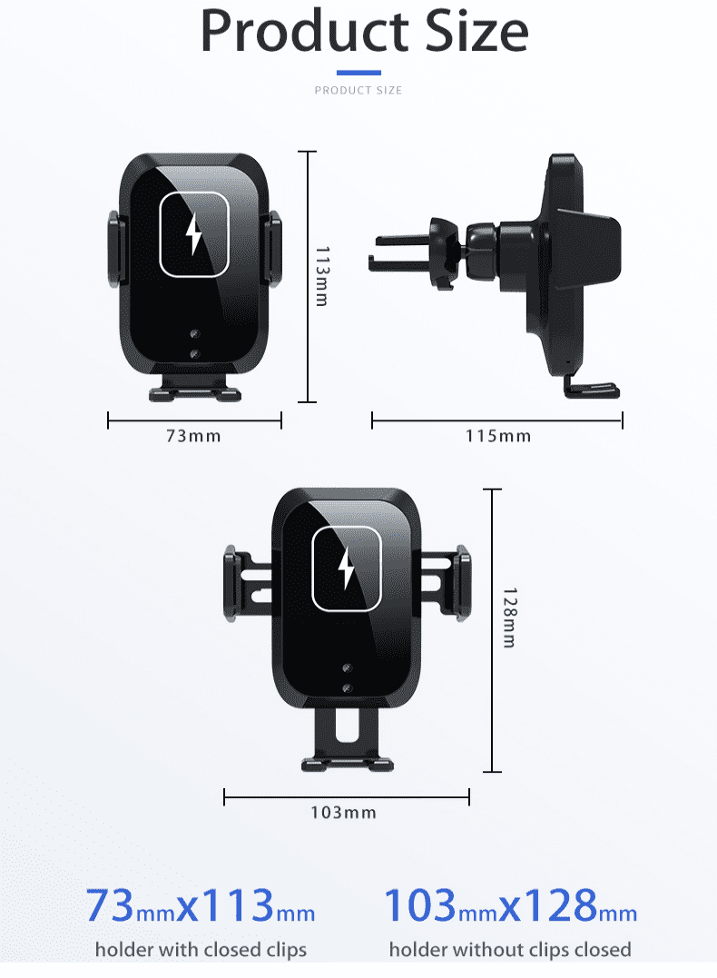Auto-Clamping Wireless Car Charger Mount for Air Vents, 15 W - Image 2