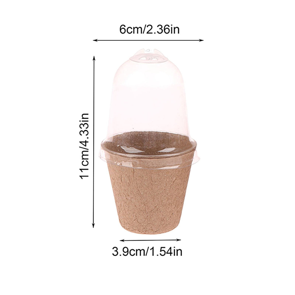 Biodegradable Peat Seed Starter Pots with Humidity Dome, 2.36 Inch, Set of 10 - Image 4