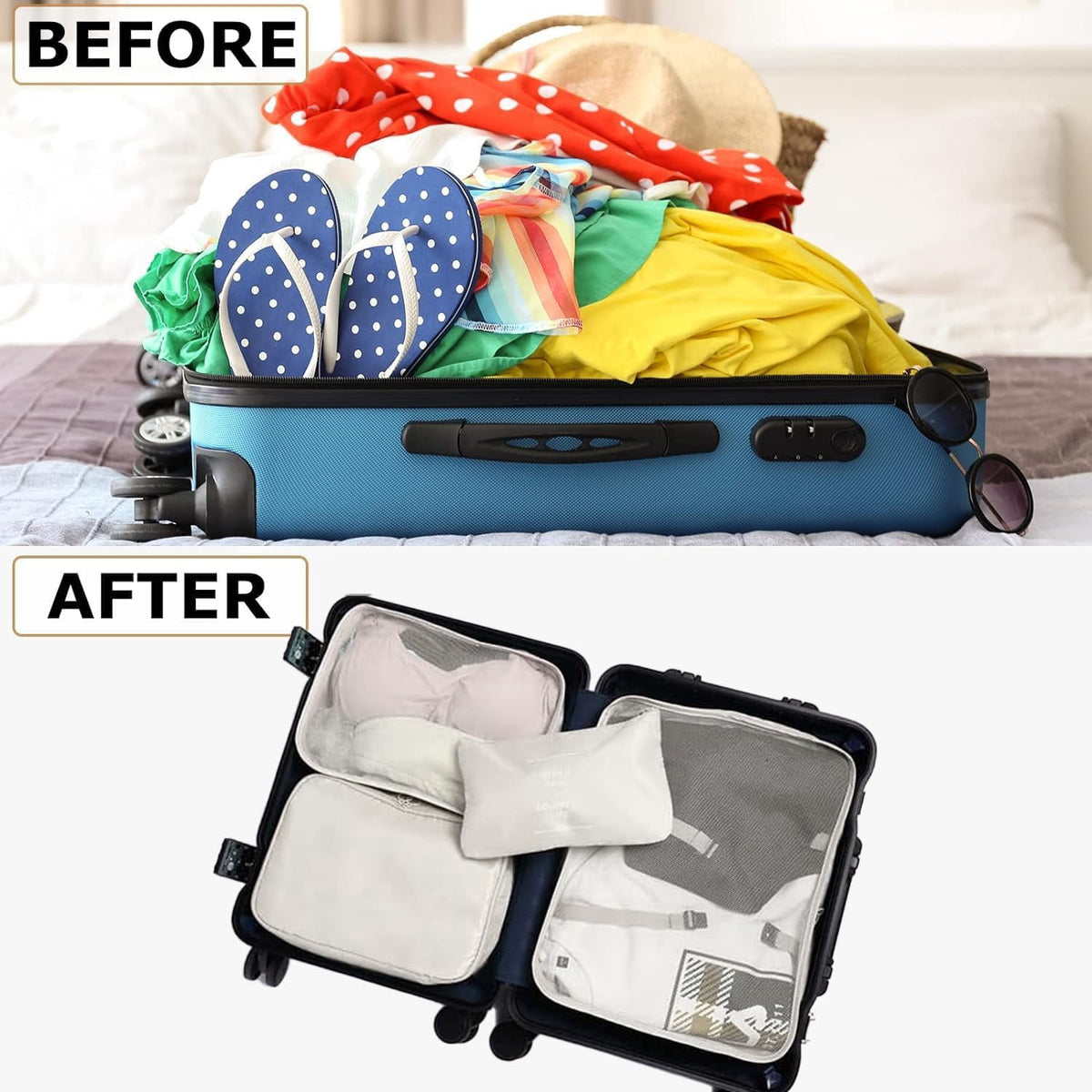 Eight-Piece Packing Cube Set with Shoe, Toiletry and Laundry Bags - Image 4