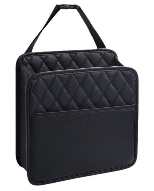 Hanging Back-Seat Car Organiser in Faux Leather, 10 by 10 Inches