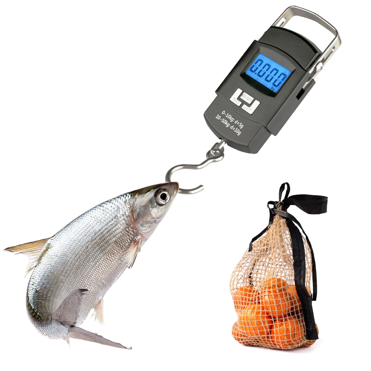 Digital Hanging Luggage Scale with Hook, 110 lb Capacity, Backlit - Image 2