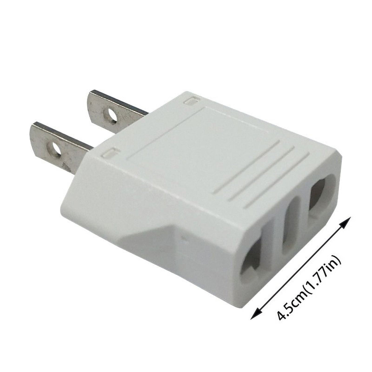 European and Asian to US Plug Adapters in White, 6 Pack - Image 2