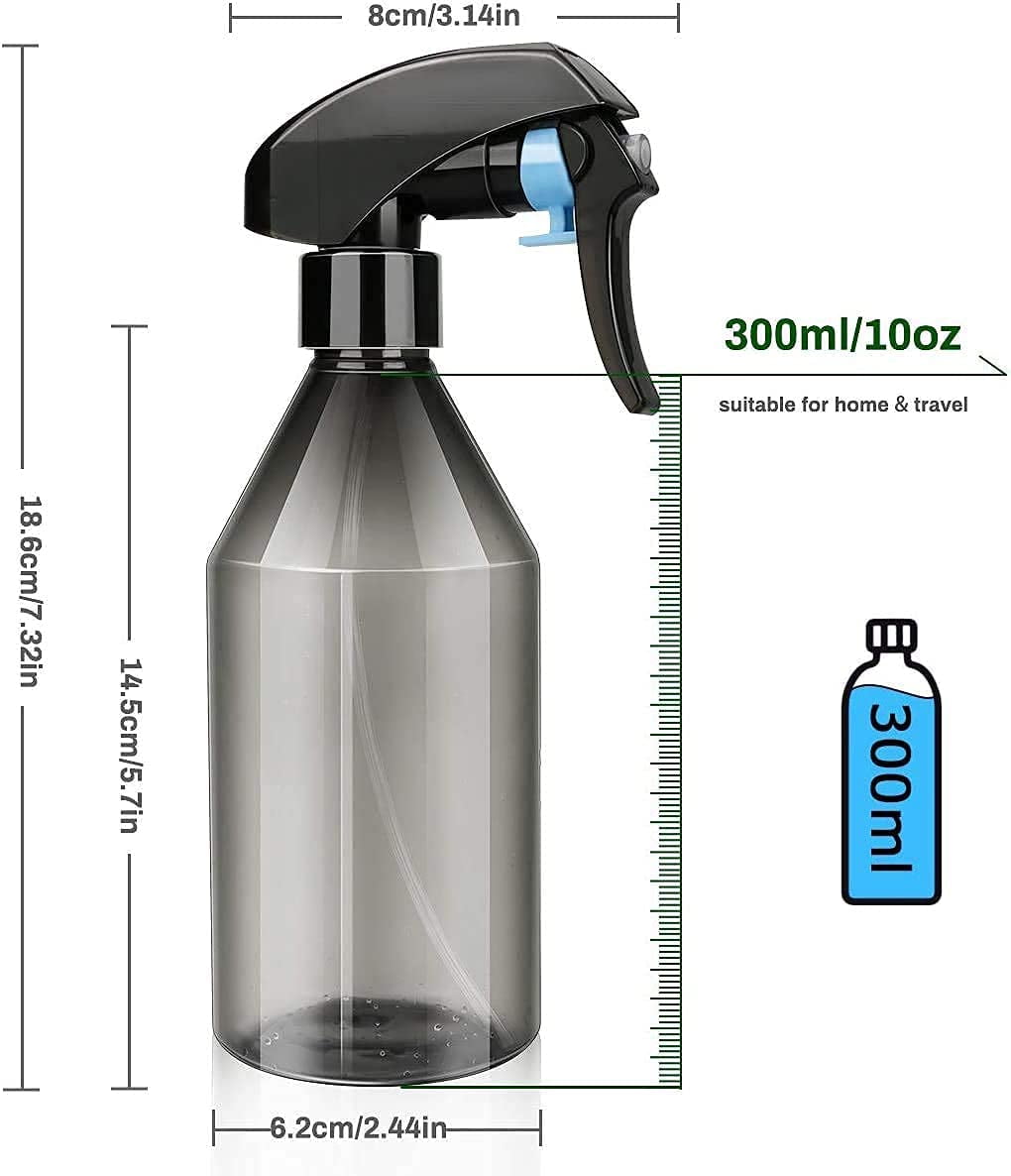Plant Mister Spray Bottles in Grey Plastic, 10 oz, Set of 2 - Image 3
