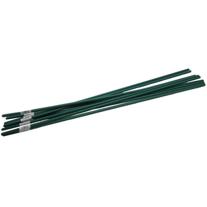 Plant Support Stakes in Plastic-Coated Steel, 48 Inches, 10 Pack