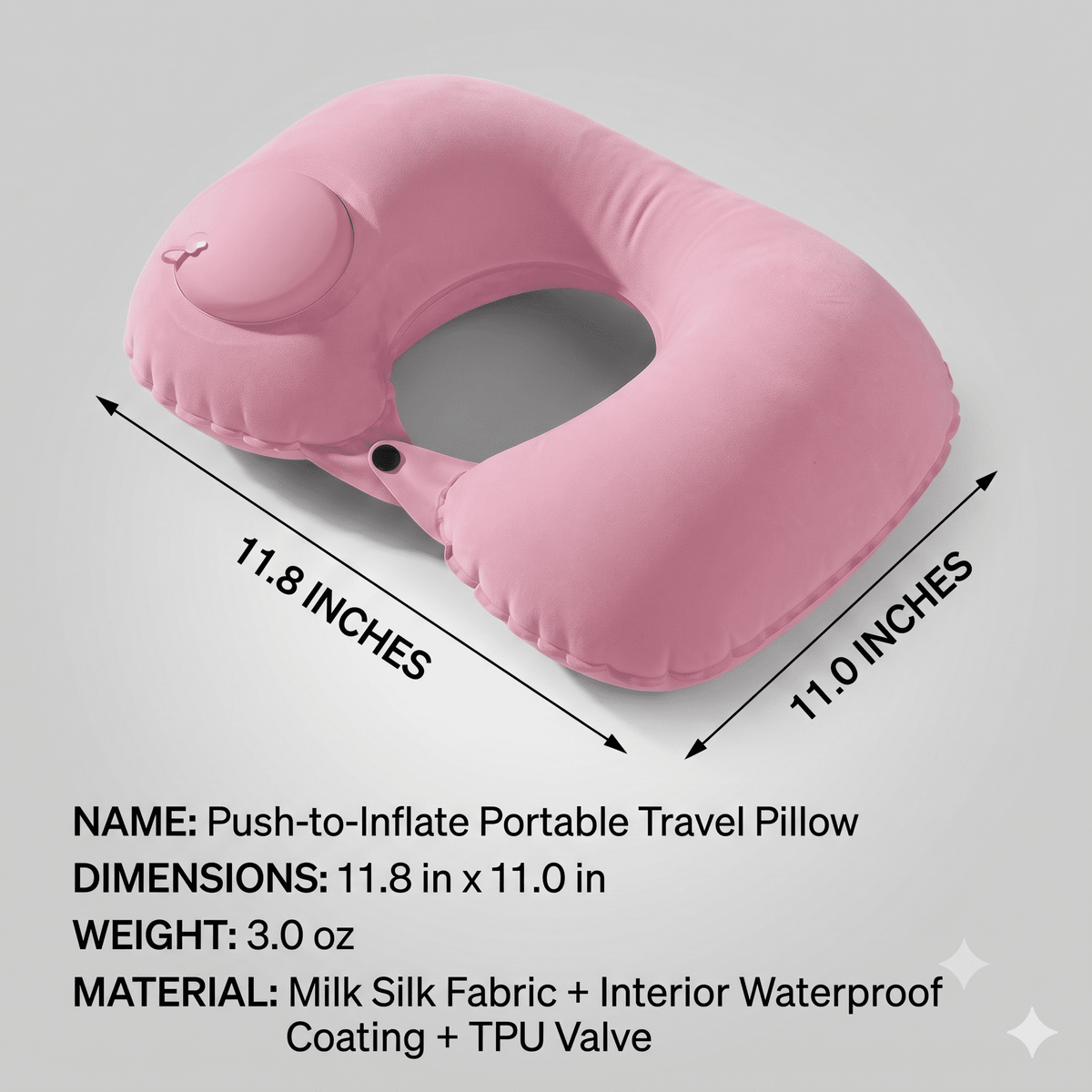 Self-Inflating U-Shaped Travel Neck Pillow with Built-In Hand Pump - Image 5