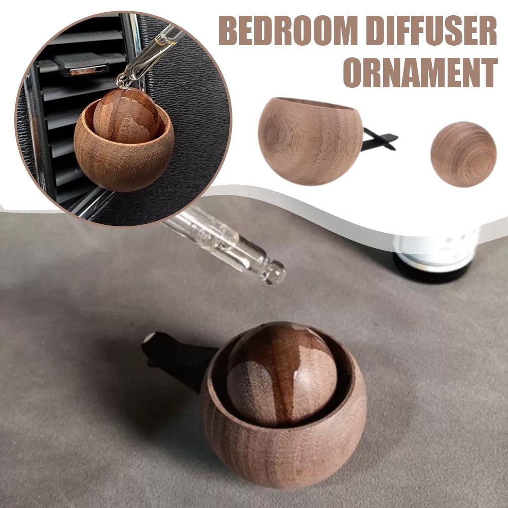 Walnut Wood Vent Clip Diffuser for Essential Oils, Reusable - Image 3