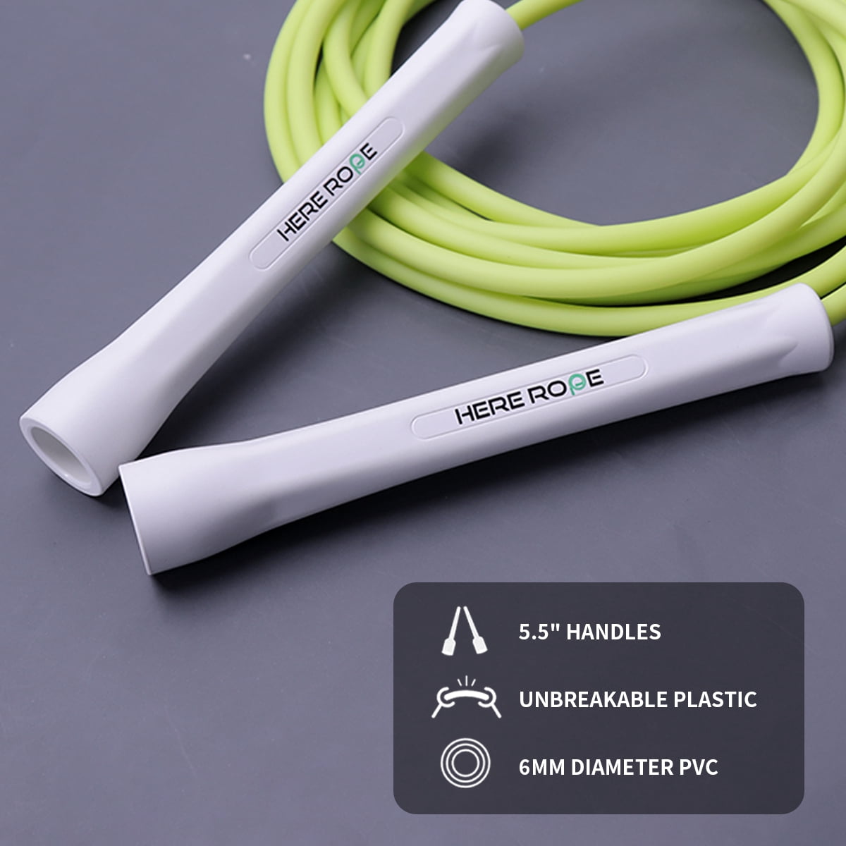 Adjustable Speed Jump Rope with 6 mm PVC Cord and Non-Kink Handles - Image 2