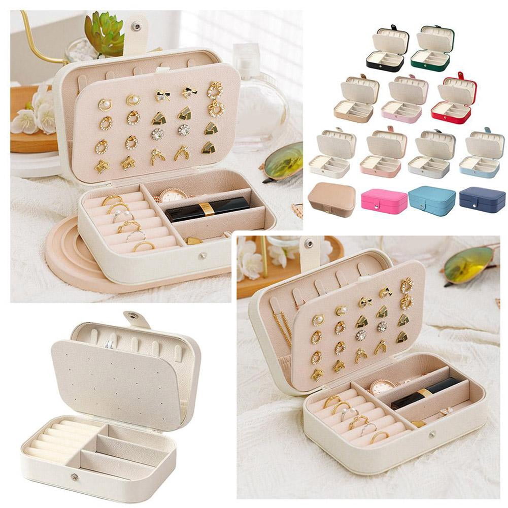 Double-Layer Travel Jewellery Case in PU Leather with Ring Grooves - Image 5