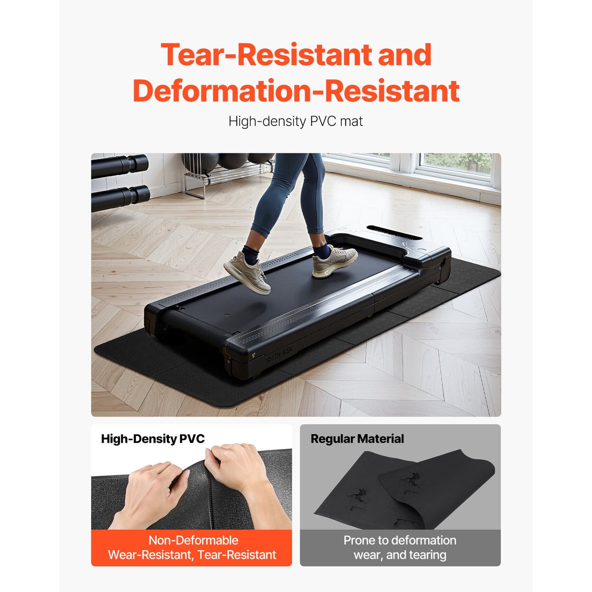Foldable Treadmill and Equipment Mat in PVC, 24 by 68 Inches - Image 3