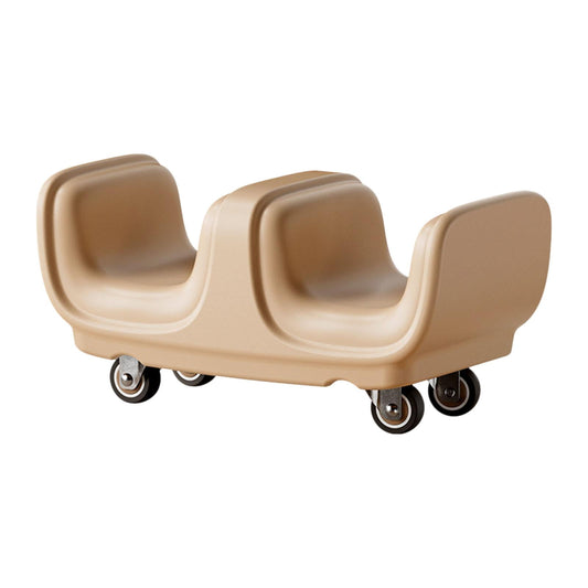 Four-Wheel Ab Roller with Padded Leg Rest and Push-Up Handles