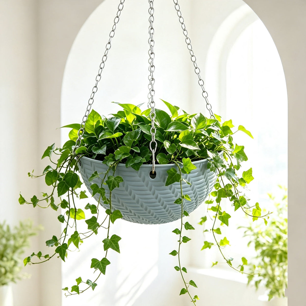 Hanging Iron Planter with Chain and Drainage Plug, 5.91 Inches - Image 6